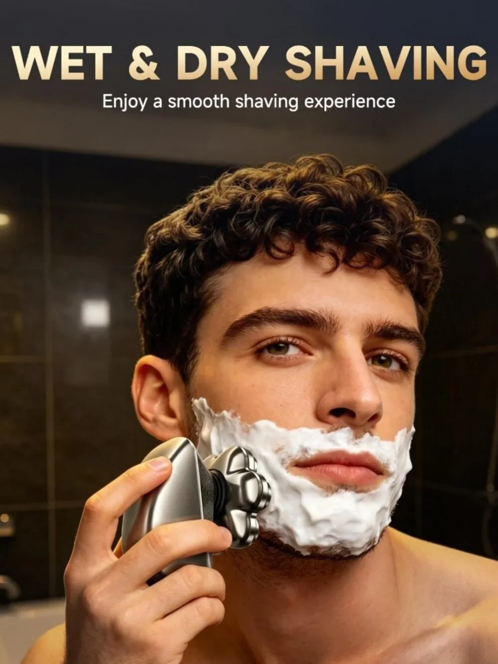 7D Floating Head Bald Shaver & 5-in-1 Grooming Kit, Waterproof, Travel-Ready